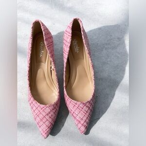 Angelica Pink Tweed Heels